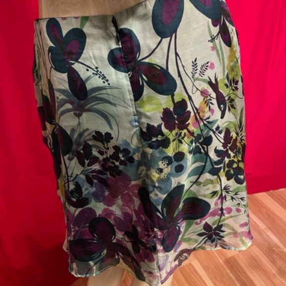 Anthropologie Weston Floral Silk Mini Skirt Size 4 - Picture 6 of 7